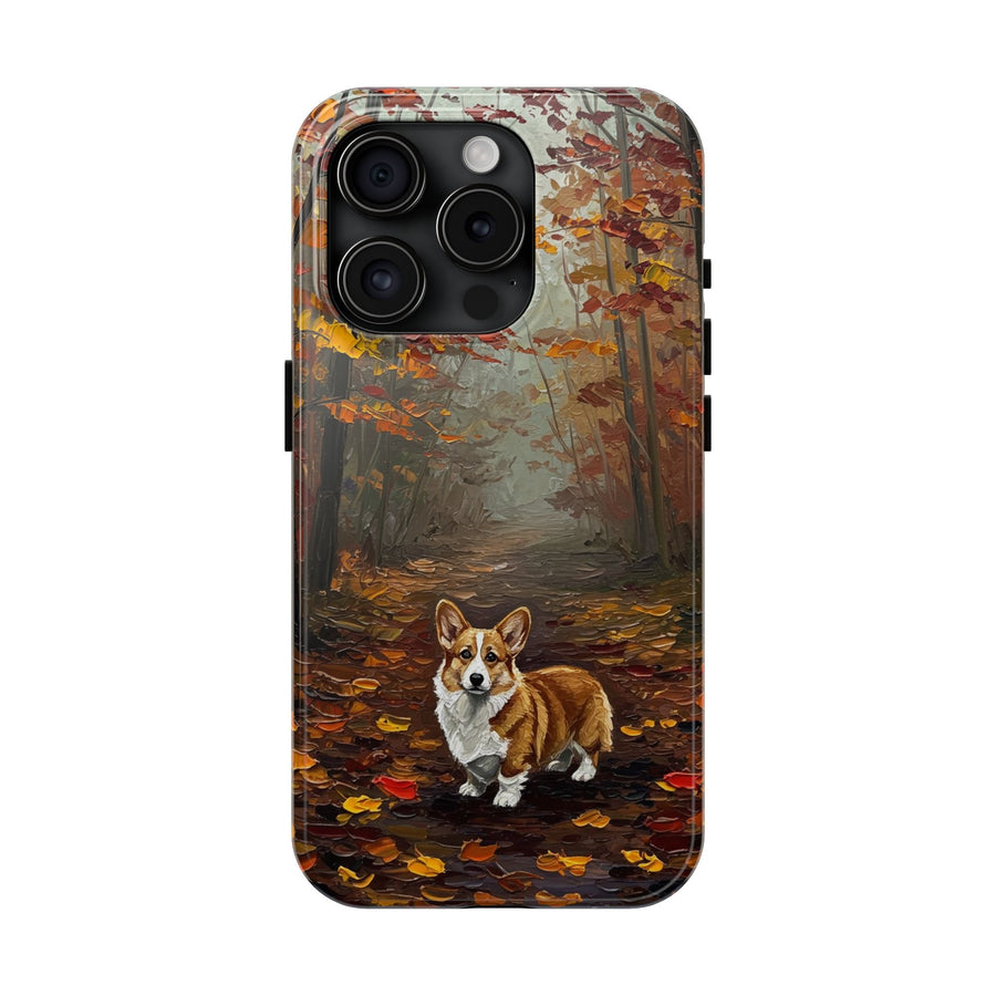 Acrylic Corgi - Autumn Woods | Tough Phone Case