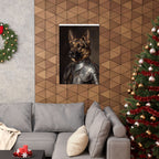 German Shepherd Medieval Knight Portrait Matte Poster, Regal Dog Art Print, German Shepherd Lover Gift, Wall Art