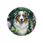 Australian Shepherd Watercolor Garden Peek Gift Set — Mug + Coaster + Sticker | Tritan