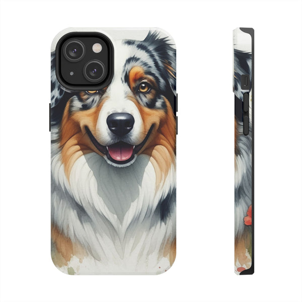 Australian Shepherd Watercolor Wildflower Field Phone Case | Premium Dog Prints | Tritan