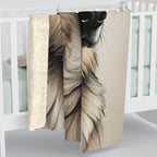German Shepherd Charcoal Portrait Throw Blanket | Premium Dog Prints | Tritan — detail view