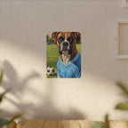 Boxer Dog Oil Painting Soccer Portrait Canvas Wall Art Decor Gift for Dog Lover