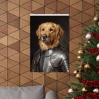 Golden Retriever Medieval Knight Portrait Matte Poster, Regal Dog Art Print, Golden Retriever Lover Gift, Wall Art