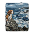 Beagle Acrylic Gallery Print Coastal Cliffside Throw Blanket | Premium Dog Prints | Tritan — view 3 of 9