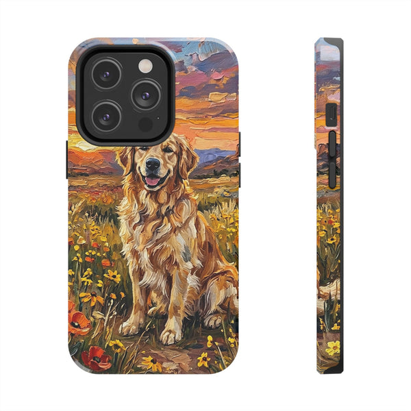Golden Retriever Acrylic Gallery Print Sunset Prairie Phone Case | Premium Dog Prints | Tritan
