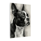 Boston Terrier Charcoal Portrait Canvas | Dog Lover Gift | Pet Memorial Wall Art | Modern Home Decor | Black & White Dog Painting Print