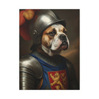 English Bulldog Medieval Knight Portrait Canvas Wall Art, Regal Dog Painting, English Bulldog Lover Gift, Stretched Canvas