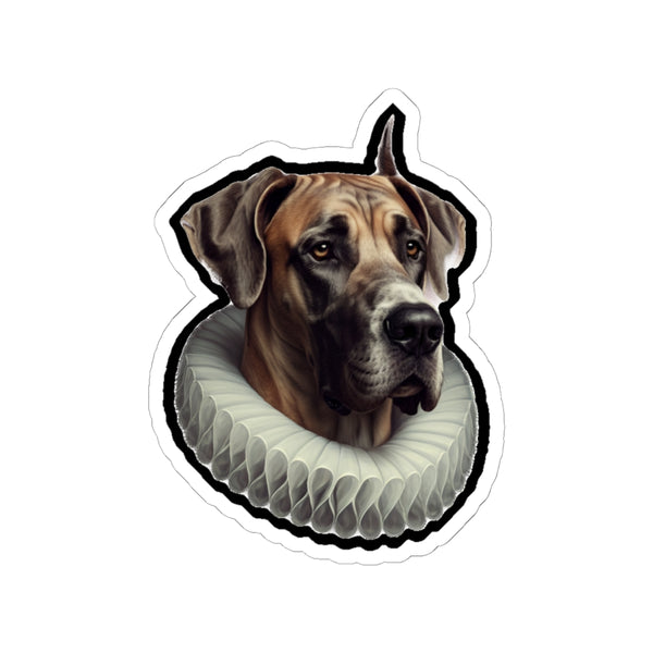 Great Dane Renaissance Royal Portrait Sticker, Dog Portrait Vinyl Decal, Kiss-Cut Sticker, Great Dane Lover Gift
