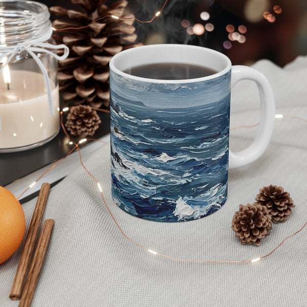 Rottweiler Acrylic Gallery Print Coastal Cliffside Coffee Mug | Premium Dog Prints | Tritan — Lifestyle View