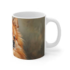 Pomeranian Oil Portrait Ceramic Mug 11oz | Premium Dog Art | Tritan