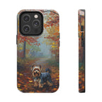 Acrylic Yorkshire Terrier - Autumn Woods | Tough Phone Case