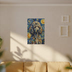 Poodle Post-Impressionist Oil Painting Wall Art, Poodle Mom Gift, Dog Lover Decor, Stretched Canvas Print