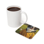 Border Collie Oil Painting Soccer Portrait Coaster - Dog Art Gift, Pet Decor, Sports Fan Present
