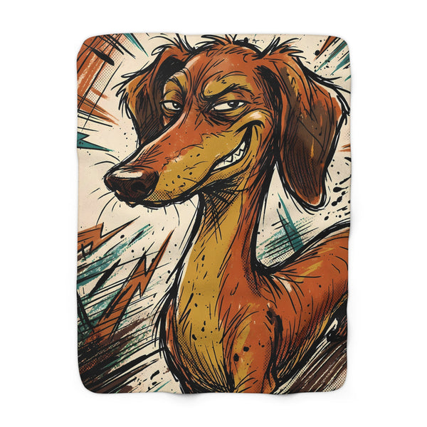 Dachshund Comic Pop Art Throw Blanket | Premium Dog Art | Tritan