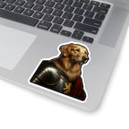 Golden Retriever Medieval Knight Portrait Sticker, Dog Portrait Vinyl Decal, Kiss-Cut Sticker, Golden Retriever Lover Gift
