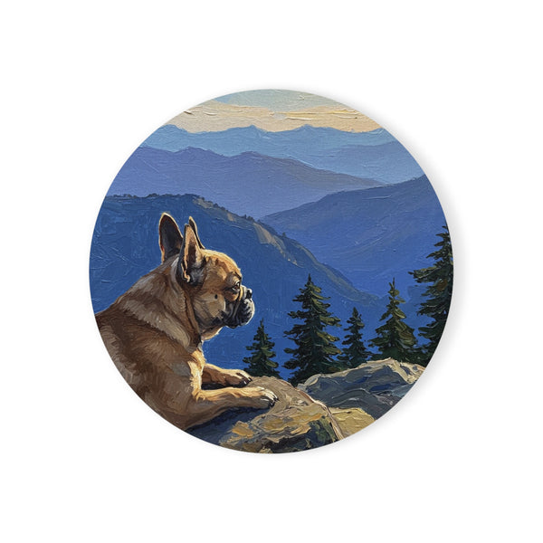 Acrylic French Bulldog - Mountain Overlook | Cork Back Coaster