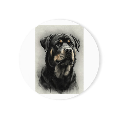 Rottweiler Coaster | Charcoal Rottweiler Art | Dog Lover Gift | Pet Owner Present | Drink Coaster | Dog Mom Gift | Home Decor