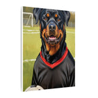 Rottweiler Oil Painting Soccer Portrait Canvas Wall Art Decor | Rottie Dog Lover Gift | Premium Pet Portrait Print