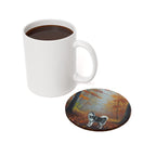 Acrylic Siberian Husky - Autumn Woods | Cork Back Coaster