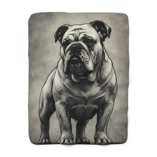 English Bulldog Charcoal Portrait Throw Blanket | Premium Dog Prints | Tritan — primary view