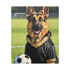 German Shepherd Oil Painting Soccer Portrait Canvas Wall Art Decor, Dog Lover Gift, Pet Owner Present, GSD Art Print