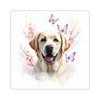 Labrador Retriever Watercolor Butterfly Bloom Kiss-Cut Stickers | Premium Dog Prints | Tritan — secondary view