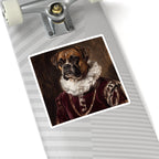 Boxer Renaissance Royal Portrait Sticker, Dog Portrait Vinyl Decal, Kiss-Cut Sticker, Boxer Lover Gift