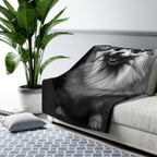 Pomeranian Charcoal Portrait Sherpa Fleece Blanket | Dog Lover Gift — view 8 of 9