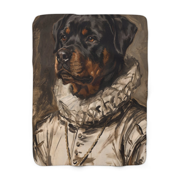 Rottweiler Renaissance Royal Portrait Regal Throw Blanket | Premium Dog Art | Tritan