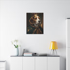 Beagle Renaissance Royal Portrait Canvas Wall Art, Regal Dog Painting, Beagle Lover Gift, Stretched Canvas