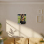 German Shepherd Oil Painting Soccer Portrait Canvas Wall Art Decor, Dog Lover Gift, Pet Owner Present, GSD Art Print