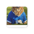 Golden Retriever Oil Painting Soccer Portrait Coaster | Dog Art Gift | Pet Decor