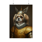 Shih Tzu Medieval Knight Portrait Matte Poster, Regal Dog Art Print, Shih Tzu Lover Gift, Wall Art