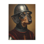 Dachshund Medieval Knight Portrait Canvas Wall Art, Regal Dog Painting, Dachshund Lover Gift, Stretched Canvas