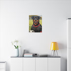 Rottweiler Oil Painting Soccer Portrait Canvas Wall Art Decor | Rottie Dog Lover Gift | Premium Pet Portrait Print