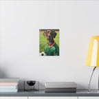 German Shorthaired Pointer Oil Painting Soccer Portrait Wall Art, GSP Dog Lover Gift, Canine Decor, Fetching Football Fan Canvas