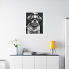 Shih Tzu Charcoal Portrait Canvas Wall Art - Dog Lover Gift, Pet Owner Decor, Modern Animal Art