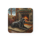 Acrylic Gallery Print Cane Corso - Winter Hearth | Cork Back Coaster