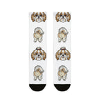 Shih Tzu Socks | Fun All Over Print Dog Socks | Shih Tzu Mom Gift | Cute Crew Socks for Dog Lovers | Stocking Stuffer