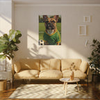 French Bulldog Oil Painting Soccer Portrait Canvas Wall Art Decor Gift for Dog Lovers
