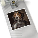 Beagle Medieval Knight Portrait Sticker, Dog Portrait Vinyl Decal, Kiss-Cut Sticker, Beagle Lover Gift