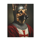 German Shepherd Medieval Knight Portrait Canvas Wall Art, Regal Dog Painting, German Shepherd Lover Gift, Stretched Canvas