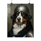 Bernese Mountain Dog Medieval Knight Portrait Matte Poster, Regal Dog Art Print, Bernese Mountain Dog Lover Gift, Wall Art