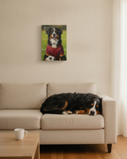 Bernese Mountain Dog Oil Painting Soccer Portrait Canvas Art | Berner Dog Gift | Pet Loss Memorial Wall Art Decor