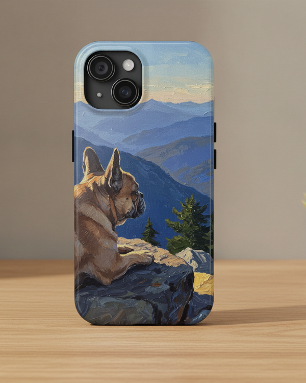 Acrylic French Bulldog - Mountain Overlook | Tough Phone Case