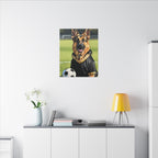 German Shepherd Oil Painting Soccer Portrait Canvas Wall Art Decor, Dog Lover Gift, Pet Owner Present, GSD Art Print