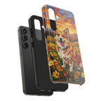 Corgi Acrylic Gallery Print Sunset Prairie Phone Case | Premium Dog Prints | Tritan — detail view