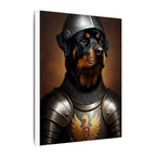 Rottweiler Medieval Knight Portrait Canvas Wall Art, Regal Dog Painting, Rottweiler Lover Gift, Stretched Canvas