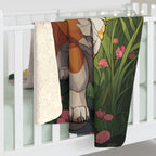 Corgi Low Poly Prairie Sherpa Fleece Blanket | Dog Lover Gift