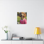 Poodle Oil Painting Soccer Portrait Wall Art, Poodle Mom Gift, Dog Lover Decor, Stretched Canvas Print